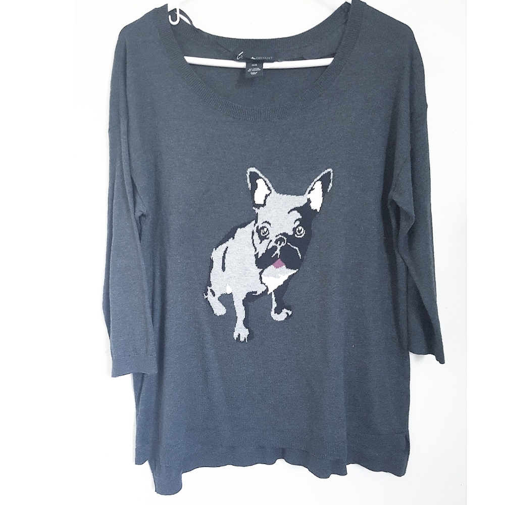 Lane Bryant 14 16 Dog graphic blouse